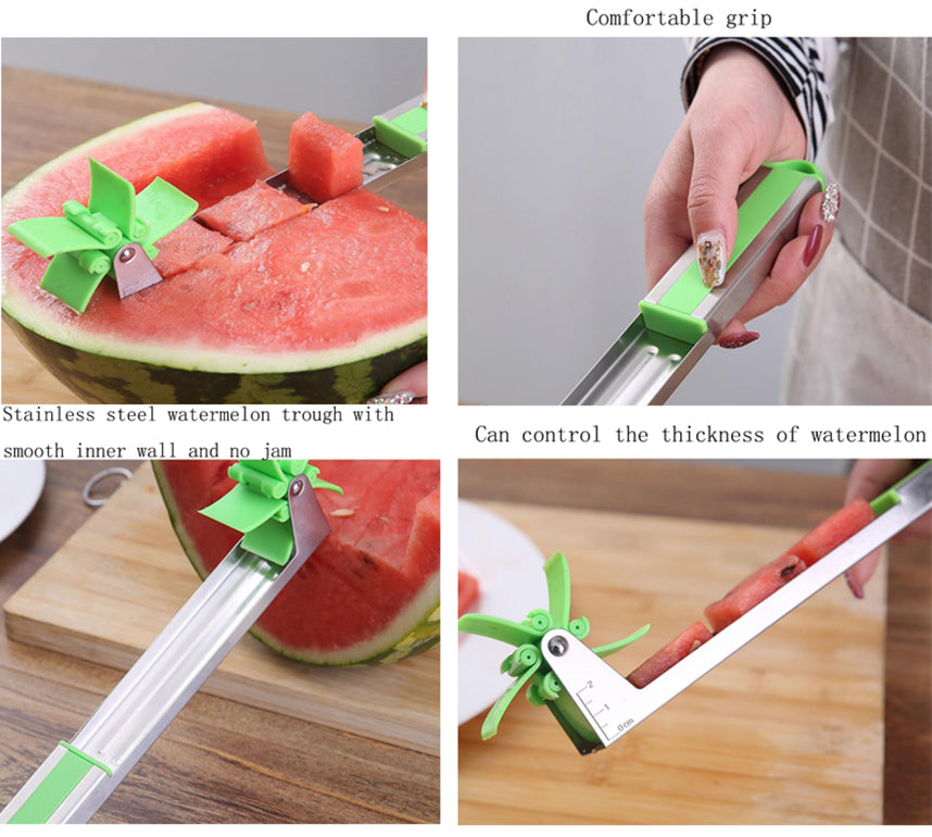 Watermelon Cutter Windmill Shape Slicer Stainless Steel Power