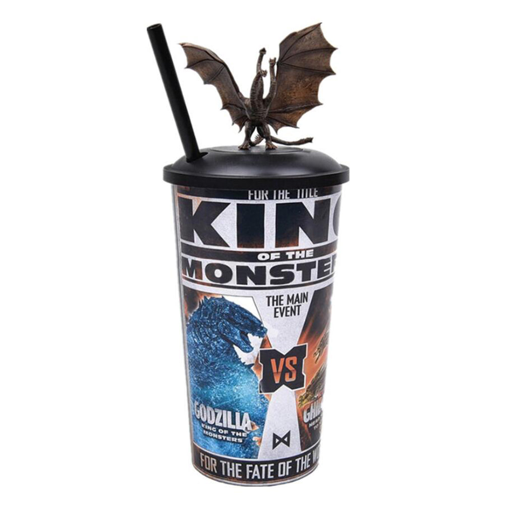 Godzilla Ghidorah Topper Water Cup with Straw Water Bottle Coffee Milk –  Noveltyfanshop