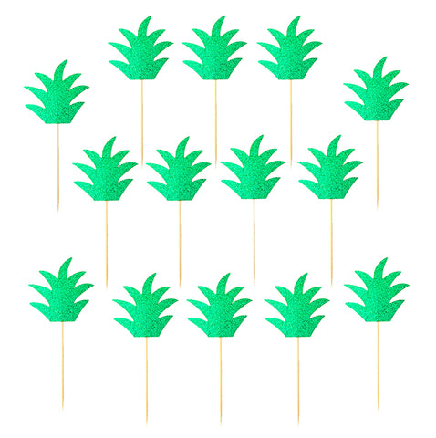 24 Pack Pineapple Cupcake Toppers Donut Decor for Summer Hawaii Party