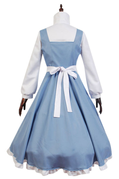 Beauty and The Beast Belle Cosplay Costume Maid Dress Halloween Outfit for Women