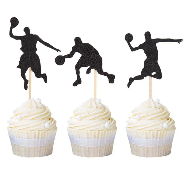 12 Pack Boy & Men Cupcake Toppers Muscle Basketball Cupcake Donut Decor for Sports Team Party