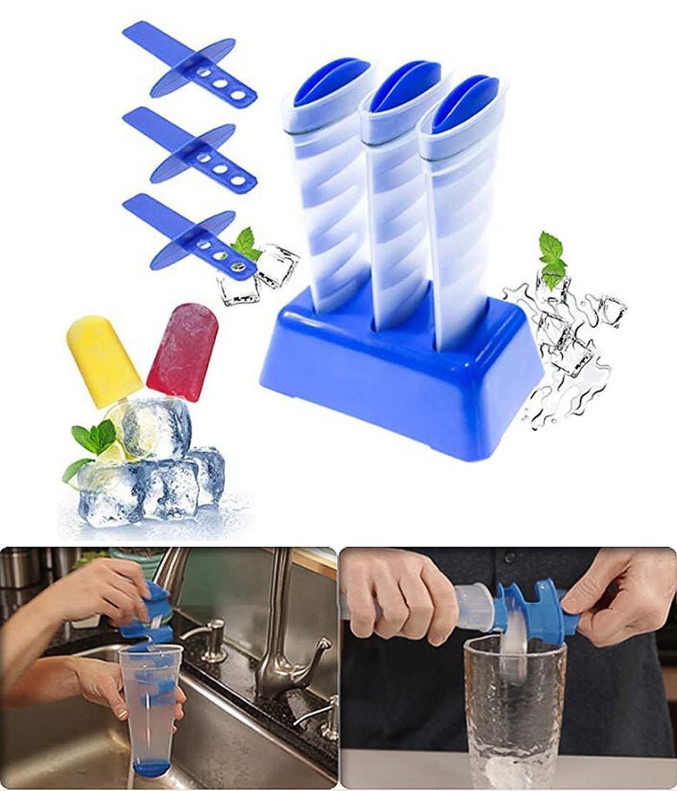 Ice Mighty Freeze Cube Molds Ice Popsicle Molds Silicone Ball Maker (A Set of 3)