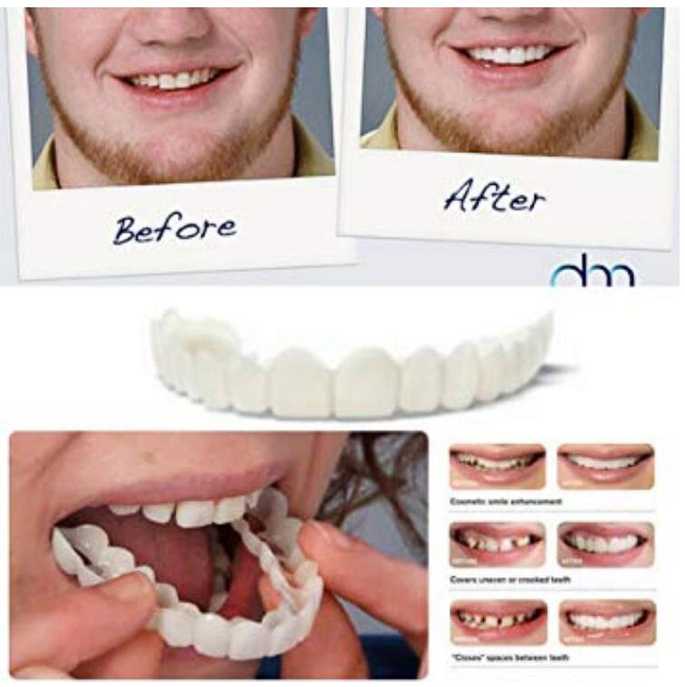 Cosmetic Teeth Keep White Instant Snap on Smile Comfortable Fit Denture Teeth Top Veneer