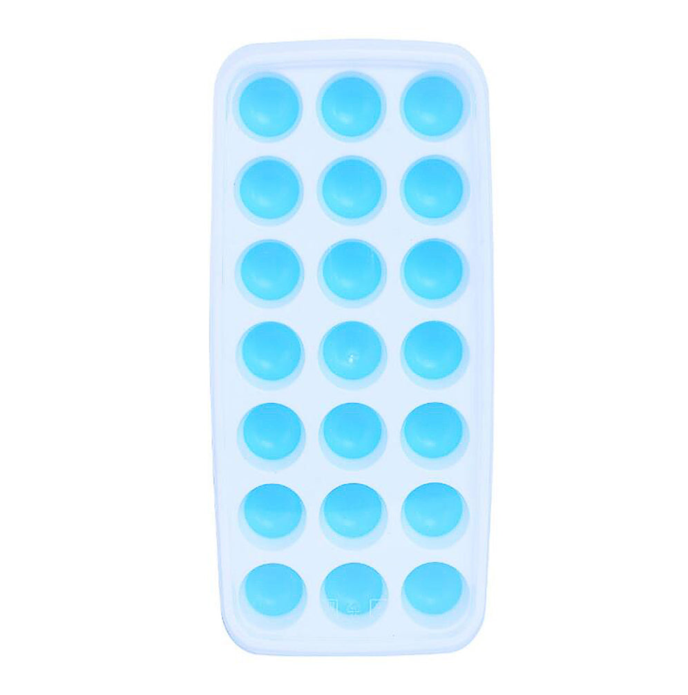 Ice Cube Tray Food Grade Silicone with Lid, 21 Ice Cube Mold Tray, BPA free, Eco-friendly, Durable