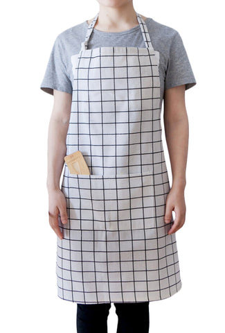 Men & Women Anti-stain Plaid Work Aprons Oil-proof Heavy Duty for Chef Kitchen Restaurant Cooking BBQ