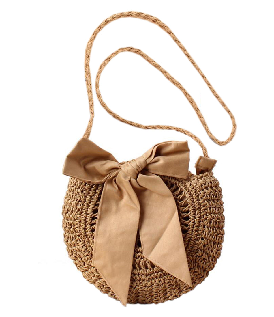 Women's Straw Handbags Beach Tote Woven Summer Shoulder Bag