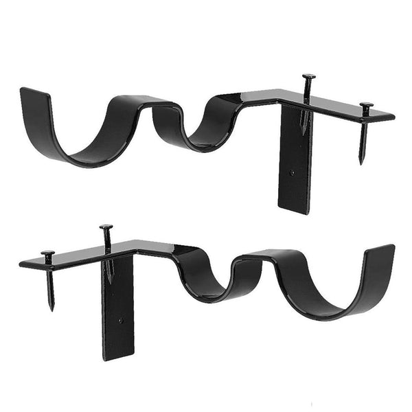 Quick Hang Double Curtain Rod Brackets Curtain Rod Holders Set Tap Right Into Window Frame Adjustable No Drilling Brackets for Window Bedroom Decoration - Install in Seconds