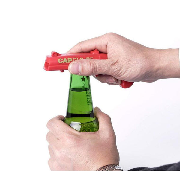 Gun Bottle Opener Cap Launcher Shooter for Beer Openers - Shoots Over 5 Meters