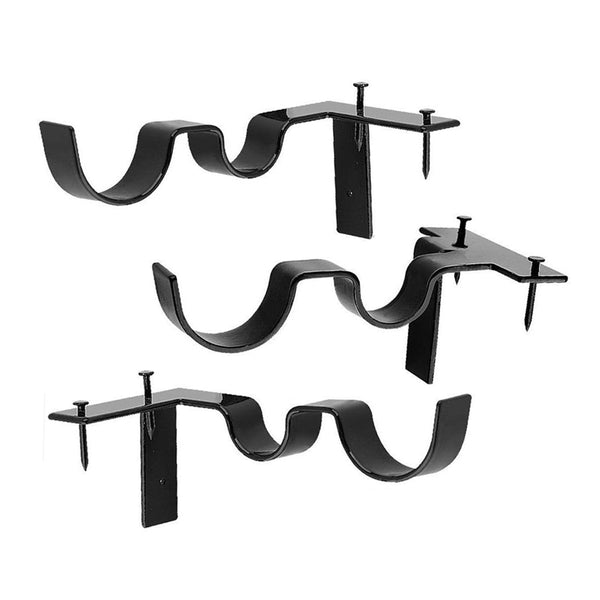 Quick Hang Double Curtain Rod Brackets Curtain Rod Holders Set Tap Right Into Window Frame Adjustable No Drilling Brackets for Window Bedroom Decoration - Install in Seconds