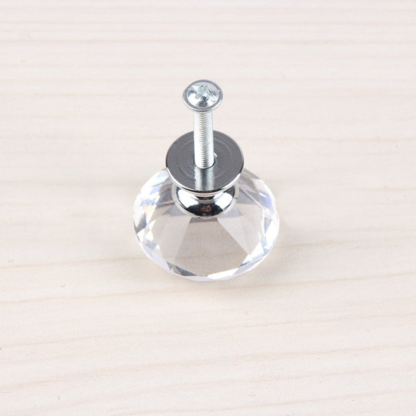 10 PCS Cabinet Drawer Pull Crystal Diamond Shape, 30MM DIY Dresser and Door Cabinet Knobs Handles for Home and Office