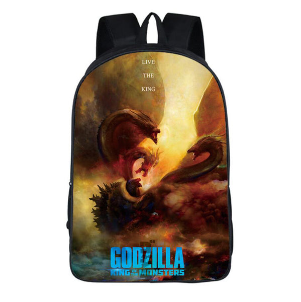 Godzilla Backpack, King of Monsters Kids Rucksack School Bag Lightweight Dayback for Travel, Outdoor - Godzilla Fans Gift