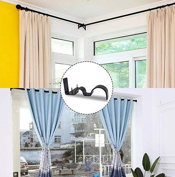 Quick Hang Double Curtain Rod Brackets Curtain Rod Holders Set Tap Right Into Window Frame Adjustable No Drilling Brackets for Window Bedroom Decoration - Install in Seconds