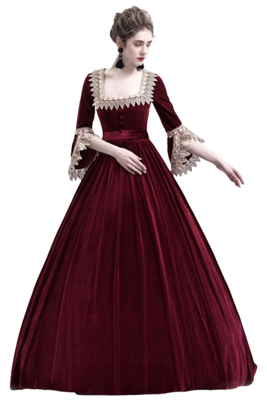 YANVS Velvet red evening dress