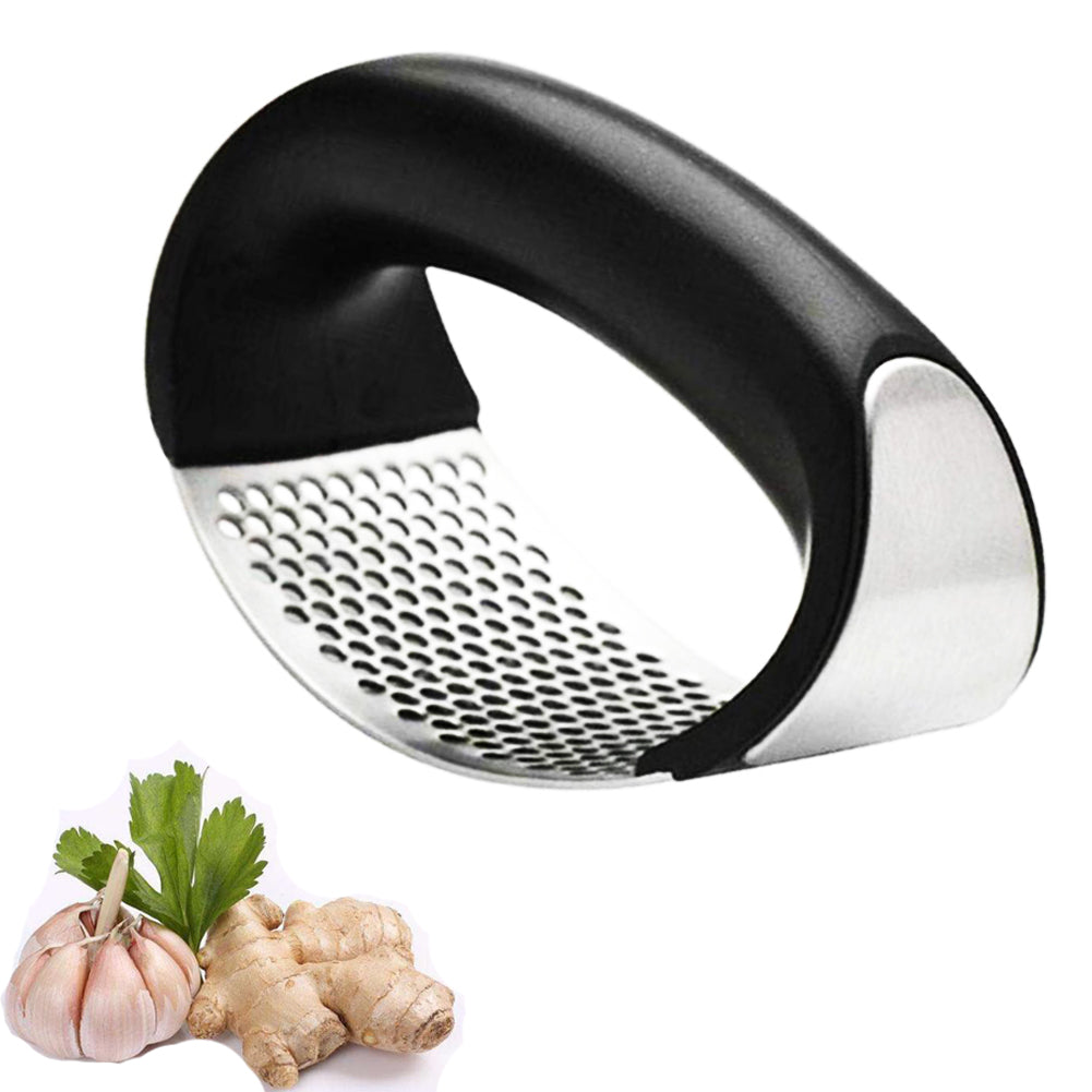 Garlic Press Ginger Rocker New 2019, Useful Stainless Steel Crusher Squeezer with Comfortable Handle, Easy to Use, Durable