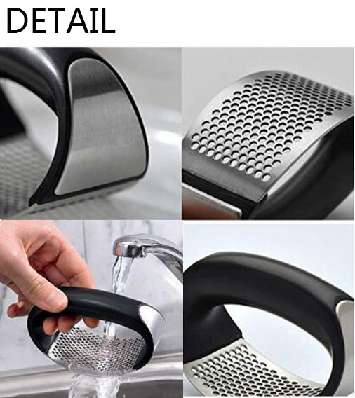 Garlic Press Ginger Rocker New 2019, Useful Stainless Steel Crusher Squeezer with Comfortable Handle, Easy to Use, Durable