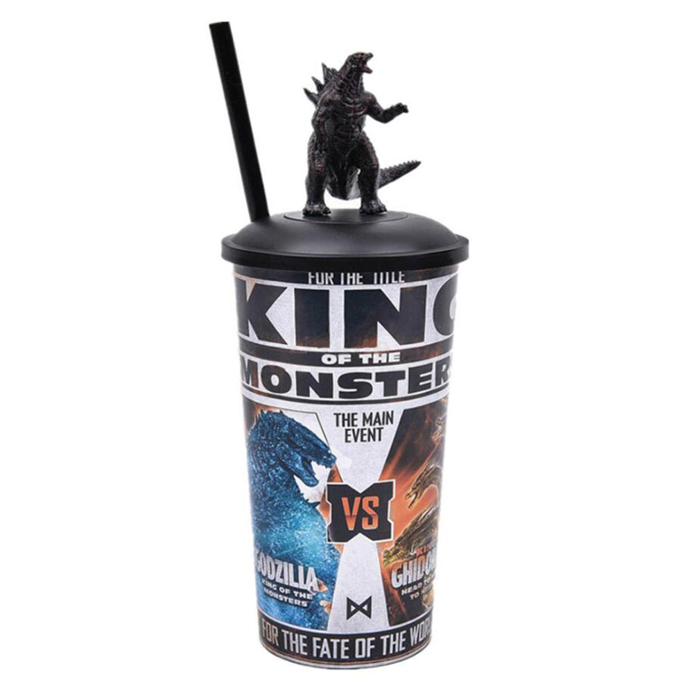 Godzilla Ghidorah Topper Water Cup with Straw Water Bottle Coffee Milk Cup Heat-Resistant Drinking Cups (650ml/20oz)