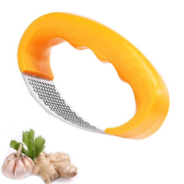 Garlic Press Ginger Rocker New 2019, Useful Stainless Steel Crusher Squeezer with Comfortable Handle, Easy to Use, Durable