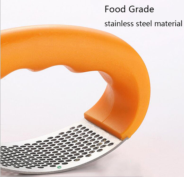 Garlic Press Ginger Rocker New 2019, Useful Stainless Steel Crusher Squeezer with Comfortable Handle, Easy to Use, Durable